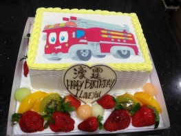 PH-104 卡通消防車相片蛋糕
