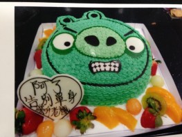 3D-313 綠色小豬蛋糕